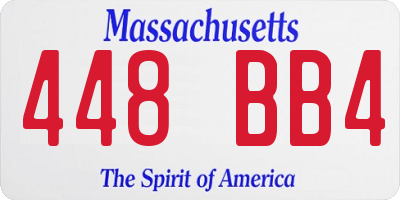 MA license plate 448BB4