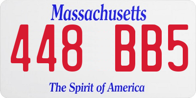 MA license plate 448BB5