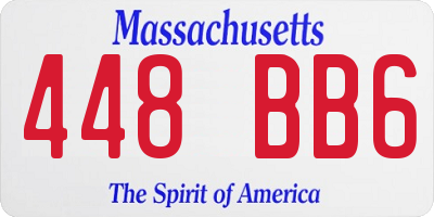 MA license plate 448BB6
