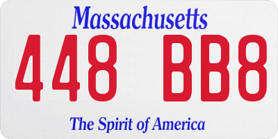 MA license plate 448BB8