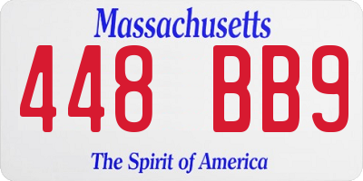 MA license plate 448BB9