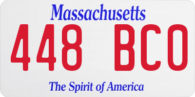 MA license plate 448BC0