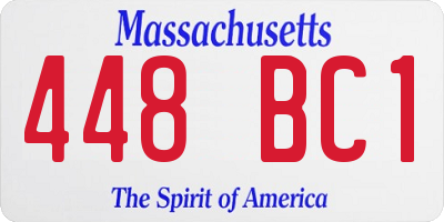 MA license plate 448BC1