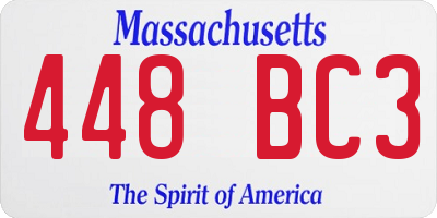 MA license plate 448BC3