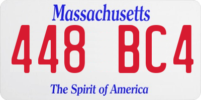 MA license plate 448BC4