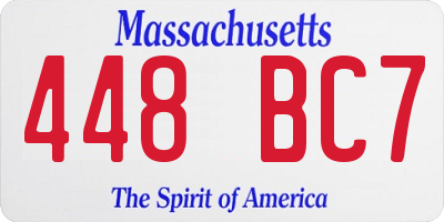 MA license plate 448BC7