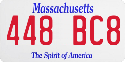 MA license plate 448BC8