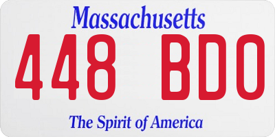 MA license plate 448BD0