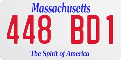 MA license plate 448BD1