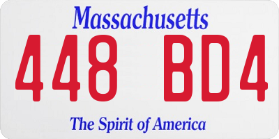 MA license plate 448BD4