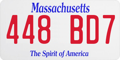 MA license plate 448BD7