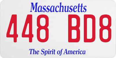 MA license plate 448BD8