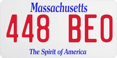 MA license plate 448BE0