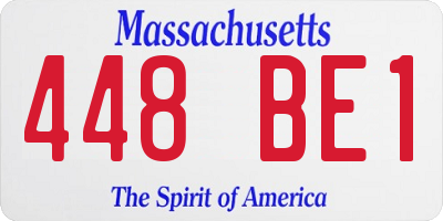 MA license plate 448BE1