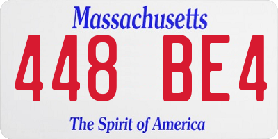 MA license plate 448BE4