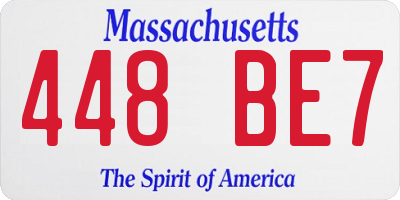 MA license plate 448BE7
