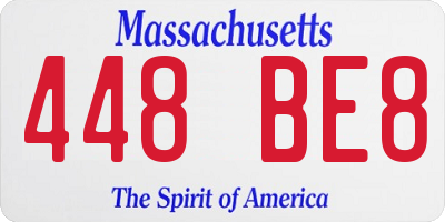 MA license plate 448BE8