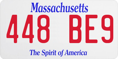 MA license plate 448BE9