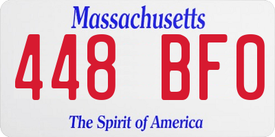 MA license plate 448BF0