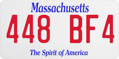 MA license plate 448BF4
