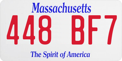 MA license plate 448BF7
