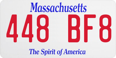 MA license plate 448BF8