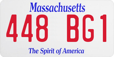 MA license plate 448BG1