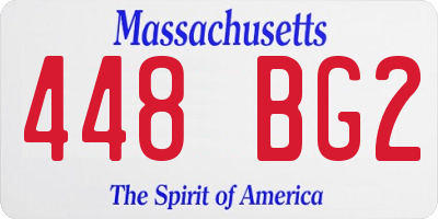 MA license plate 448BG2