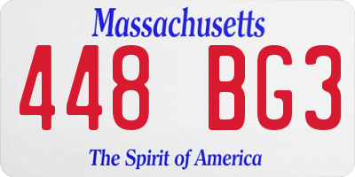 MA license plate 448BG3