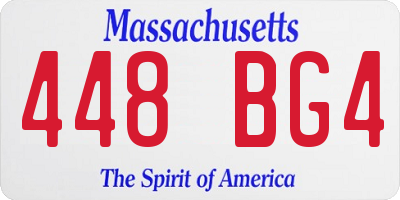 MA license plate 448BG4