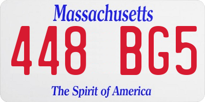 MA license plate 448BG5