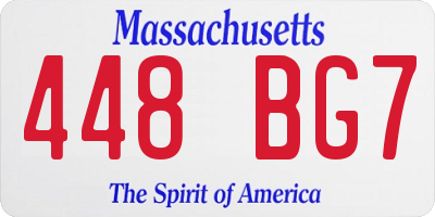 MA license plate 448BG7