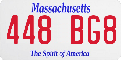MA license plate 448BG8