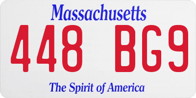 MA license plate 448BG9