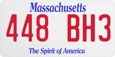 MA license plate 448BH3