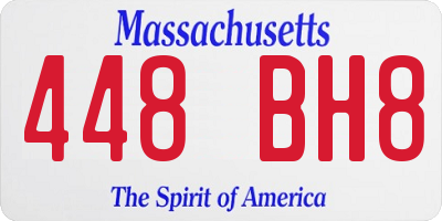 MA license plate 448BH8