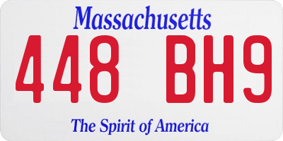 MA license plate 448BH9