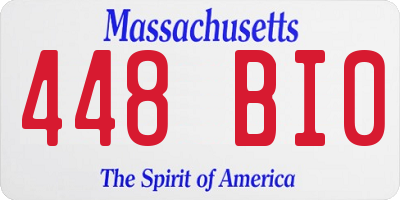 MA license plate 448BI0