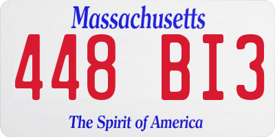 MA license plate 448BI3