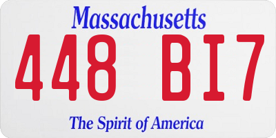 MA license plate 448BI7