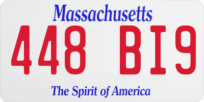 MA license plate 448BI9