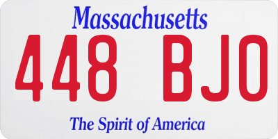 MA license plate 448BJ0