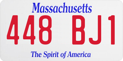 MA license plate 448BJ1