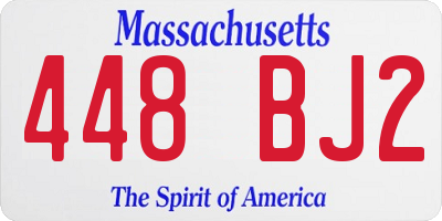 MA license plate 448BJ2