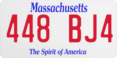 MA license plate 448BJ4