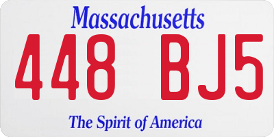 MA license plate 448BJ5