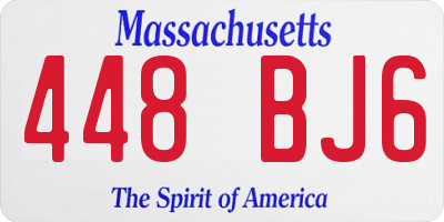 MA license plate 448BJ6