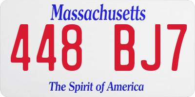 MA license plate 448BJ7