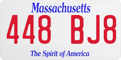 MA license plate 448BJ8