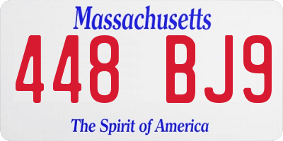 MA license plate 448BJ9